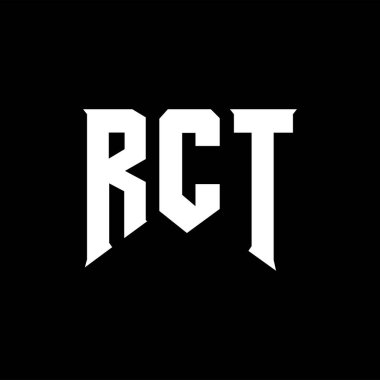 Teknoloji şirketi için RCT mektup logosu tasarımı. RCT logo tasarımı siyah ve beyaz renk kombinasyonu. RCT logosu, RCT vektörü, RCT tasarımı, RCT simgesi, RCT alfabesi. RCT tipografi logosu tasarımı.