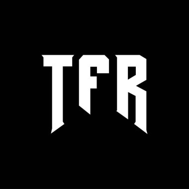 Teknoloji şirketi için TFR harf logosu tasarımı. TFR logo tasarımı siyah ve beyaz renk kombinasyonu. TFR logosu, TFR vektörü, TFR tasarımı, TFR simgesi, TFR alfabesi. TFR tipografi logosu tasarımı.