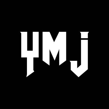 Teknoloji şirketi için YMJ harf logosu tasarımı. YMJ logo tasarımı siyah ve beyaz renk kombinasyonu. YMJ logosu, YMJ vektörü, YMJ tasarımı, YMJ simgesi, YMJ alfabesi. YMJ tipografi logosu tasarımı.