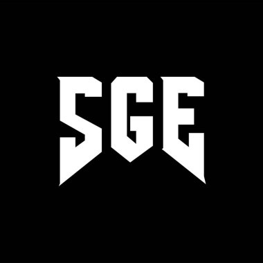 Teknoloji şirketi için SGE mektup logosu tasarımı. SGE logo tasarımı siyah ve beyaz renk kombinasyonu. SGE logosu, SGE vektörü, SGE tasarımı, SGE simgesi, SGE alfabesi. SGE tipografi logosu tasarımı.