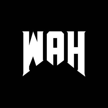 Teknoloji şirketi için WAH mektup logosu tasarımı. WAH logosu siyah ve beyaz renk kombinasyonu tasarladı. WAH logosu, WAH vektörü, WAH tasarımı, WAH simgesi, WAH alfabesi. WAH tipografi logosu tasarımı.