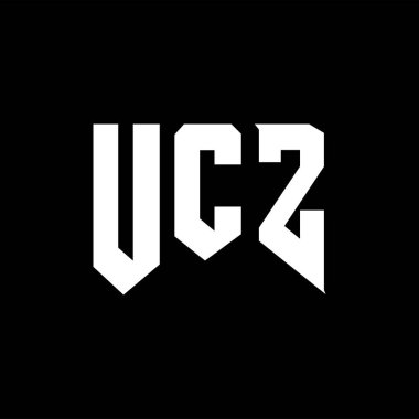 UCZ 'nin teknoloji şirketi için logo tasarımı. UCZ logo tasarımı siyah ve beyaz renk kombinasyonu. UCZ logosu, UCZ vektörü, UCZ tasarımı, UCZ simgesi, UCZ alfabesi. UCZ tipografi logosu tasarımı.