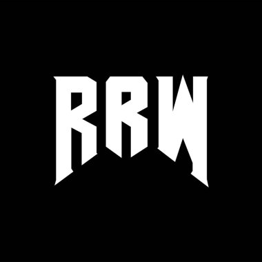 Teknoloji şirketi için RRW harf logosu tasarımı. RRW logo tasarımı siyah ve beyaz renk kombinasyonu. RRW logosu, RRW vektörü, RRW tasarımı, RRW simgesi, RRW alfabesi. RRW tipografi logosu tasarımı.