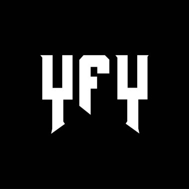 Teknoloji şirketi için YFY mektup logosu tasarımı. YFY logo tasarımı siyah ve beyaz renk kombinasyonu. YFY logosu, YFY vektörü, YFY tasarımı, YFY simgesi, YFY alfabesi. YFY tipografi logosu tasarımı.