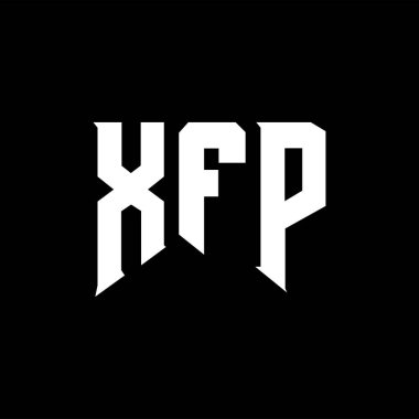 Teknoloji şirketi için XFP harf logosu tasarımı. XFP logosu siyah ve beyaz renk kombinasyonu tasarladı. XFP logosu, XFP vektörü, XFP tasarımı, XFP simgesi, XFP alfabesi. XFP tipografi logosu tasarımı.
