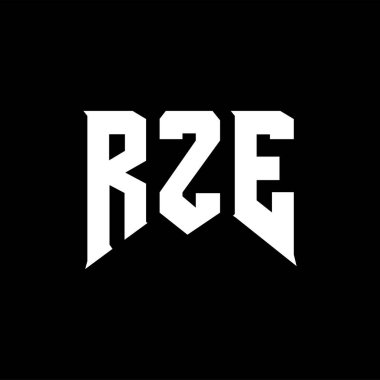 Teknoloji şirketi için RZE harf logosu tasarımı. RZE logo tasarımı siyah ve beyaz renk kombinasyonu. RZE logosu, RZE vektörü, RZE tasarımı, RZE simgesi, RZE alfabesi. RZE tipografi logosu tasarımı.