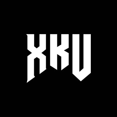 XKU teknoloji şirketi için harf logosu tasarımı. XKU logo tasarımı siyah ve beyaz renk kombinasyonu. XKU logosu, XKU vektörü, XKU tasarımı, XKU simgesi, XKU alfabesi. XKU tipografi logosu tasarımı.