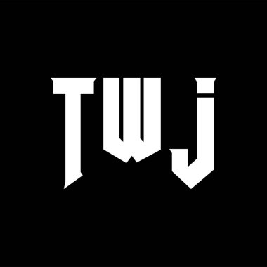 Teknoloji şirketi için TWJ mektup logosu tasarımı. TWJ logo tasarımı siyah ve beyaz renk kombinasyonu. TWJ logosu, TWJ vektörü, TWJ tasarımı, TWJ simgesi, TWJ alfabesi. TWJ tipografi logosu tasarımı.