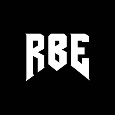 Teknoloji şirketi için RBE mektup logosu tasarımı. RBE logo tasarımı siyah ve beyaz renk kombinasyonu. RBE logosu, RBE vektörü, RBE tasarımı, RBE simgesi, RBE alfabesi. RBE tipografi logosu tasarımı.