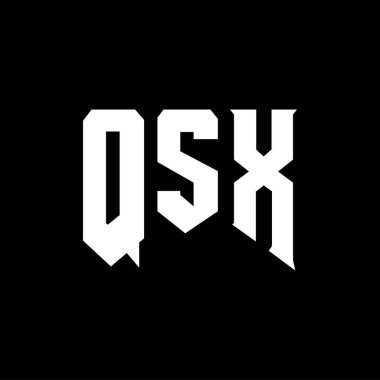 Teknoloji şirketi için QSX harf logosu tasarımı. QSX logo tasarımı siyah ve beyaz renk kombinasyonu. QSX logosu, QSX vektörü, QSX tasarımı, QSX simgesi, QSX alfabesi. QSX tipografi logosu tasarımı.