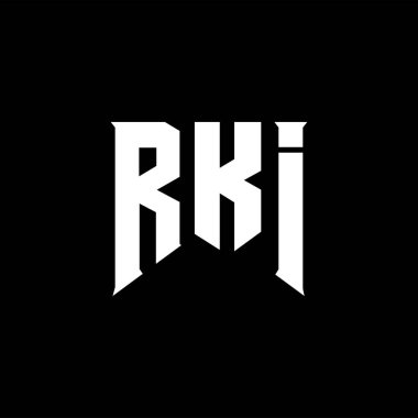 Teknoloji şirketi için RKI harf logosu tasarımı. RKI logo tasarımı siyah ve beyaz renk kombinasyonu. RKI logosu, RKI vektörü, RKI tasarımı, RKI simgesi, RKI alfabesi. RKI tipografi logosu tasarımı.