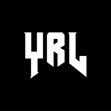 Teknoloji şirketi için YRL mektup logosu tasarımı. YRL logo tasarımı siyah ve beyaz renk kombinasyonu. YRL logosu, YRL vektörü, YRL tasarımı, YRL simgesi, YRL alfabesi. YRL tipografi logosu tasarımı.