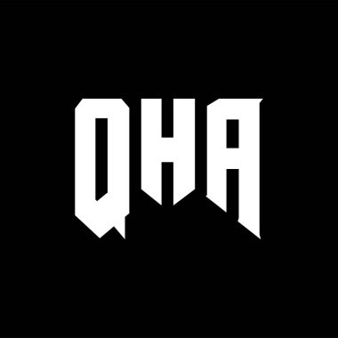 Teknoloji şirketi için QHA mektup logosu tasarımı. QHA logo tasarımı siyah ve beyaz renk kombinasyonu. QHA logosu, QHA vektörü, QHA tasarımı, QHA simgesi, QHA alfabesi. QHA tipografi logosu tasarımı.