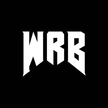 Teknoloji şirketi için WRB harf logosu tasarımı. WRB logo tasarımı siyah ve beyaz renk kombinasyonu. WRB logosu, WRB vektörü, WRB tasarımı, WRB simgesi, WRB alfabesi. WRB tipografi logosu tasarımı.