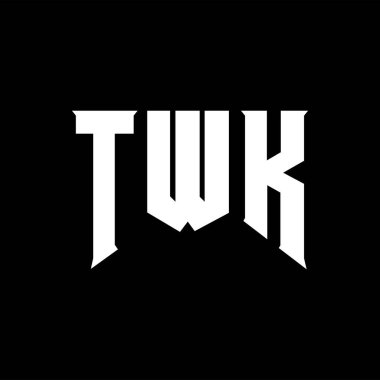 Teknoloji şirketi için TWK mektup logosu tasarımı. TWK logo tasarımı siyah ve beyaz renk kombinasyonu. TWK logosu, TWK vektörü, TWK tasarımı, TWK simgesi, TWK alfabesi. TWK tipografi logosu tasarımı.