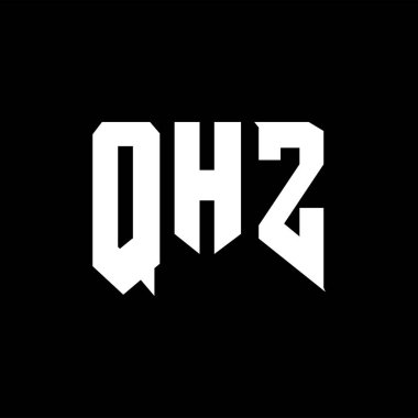 QHZ teknoloji şirketi için harf logosu tasarımı. QHZ logo tasarımı siyah ve beyaz renk kombinasyonu. QHZ logosu, QHZ vektörü, QHZ tasarımı, QHZ simgesi, QHZ alfabesi. QHZ tipografi logosu tasarımı.