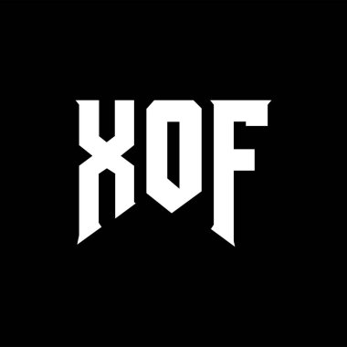 Teknoloji şirketi için XOF mektup logosu tasarımı. XOF logo tasarımı siyah ve beyaz renk kombinasyonu. XOF logosu, XOF vektörü, XOF tasarımı, XOF simgesi, XOF alfabesi. XOF tipografi logosu tasarımı.