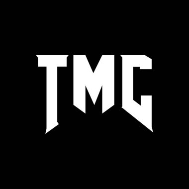 Teknoloji şirketi için TMC mektup logosu tasarımı. TMC logo tasarımı siyah ve beyaz renk kombinasyonu. TMC logosu, TMC vektörü, TMC tasarımı, TMC simgesi, TMC alfabesi. TMC tipografi logosu tasarımı.
