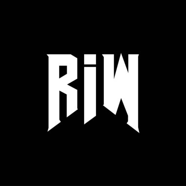 Teknoloji şirketi için RIW mektup logosu tasarımı. RIW logo tasarımı siyah ve beyaz renk kombinasyonu. RIW logosu, RIW vektörü, RIW tasarımı, RIW simgesi, RIW alfabesi. RIW tipografi logosu tasarımı.