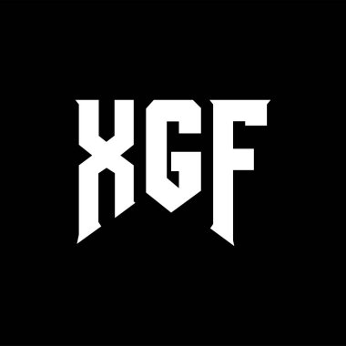 Teknoloji şirketi için XGF harf logosu tasarımı. XGF logo tasarımı siyah ve beyaz renk kombinasyonu. XGF logosu, XGF vektörü, XGF tasarımı, XGF simgesi, XGF alfabesi. XGF tipografi logosu tasarımı.