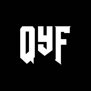 Teknoloji şirketi için QYF mektup logosu tasarımı. QYF logo tasarımı siyah ve beyaz renk kombinasyonu. QYF logosu, QYF vektörü, QYF tasarımı, QYF simgesi, QYF alfabesi. QYF tipografi logosu tasarımı.