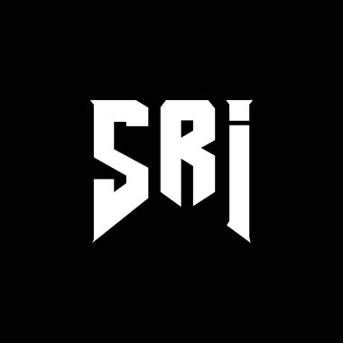 Teknoloji şirketi için SRI harf logosu tasarımı. SRI logo tasarımı siyah ve beyaz renk kombinasyonu. SRI logosu, SRI vektörü, SRI tasarımı, SRI simgesi, SRI alfabesi. SRI tipografi logosu tasarımı.