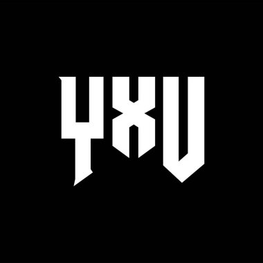 YXU teknoloji şirketi için harf logosu tasarımı. YXU logo tasarımı siyah ve beyaz renk kombinasyonu. YXU logosu, YXU vektörü, YXU dizaynı, YXU simgesi, YXU alfabesi. YXU tipografi logosu tasarımı.