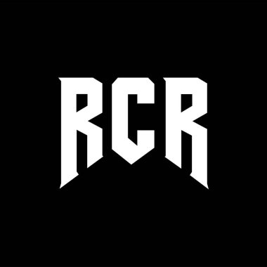 Teknoloji şirketi için RCR harf logosu tasarımı. RCR logo tasarımı siyah ve beyaz renk kombinasyonu. RCR logosu, RCR vektörü, RCR tasarımı, RCR simgesi, RCR alfabesi. RCR tipografi logosu tasarımı.