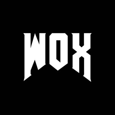 WOX teknoloji şirketi için logo tasarımı. WOX logo tasarımı siyah ve beyaz renk kombinasyonu. WOX logosu, WOX vektörü, WOX tasarımı, WOX simgesi, WOX alfabesi. WOX tipografi logo tasarımı.