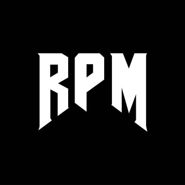 Teknoloji şirketi için RPM mektup logosu tasarımı. RPM logo tasarımı siyah ve beyaz renk kombinasyonu. RPM logosu, RPM vektörü, RPM tasarımı, RPM simgesi, RPM alfabesi. RPM tipografi logosu tasarımı.