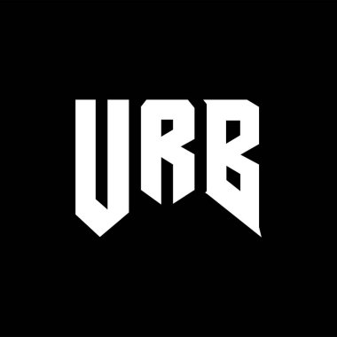 Teknoloji şirketi için URB harf logosu tasarımı. URB logo tasarımı siyah ve beyaz renk kombinasyonu. URB logosu, URB vektörü, URB tasarımı, URB simgesi, URB alfabesi. Adres tipografi logosu tasarımı.