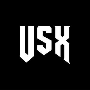 Teknoloji şirketi için USX mektup logosu tasarımı. USX logo tasarımı siyah ve beyaz renk kombinasyonu. USX logosu, USX vektörü, USX tasarımı, USX simgesi, USX alfabesi. USX tipografi logosu tasarımı.