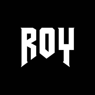 Teknoloji şirketi için ROY harf logosu tasarımı. ROY logo tasarımı siyah ve beyaz renk kombinasyonu. ROY logosu, ROY vektörü, ROY tasarımı, ROY simgesi, ROY alfabesi. ROY tipografi logosu tasarımı.
