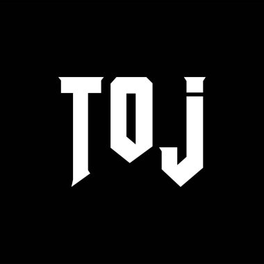 Teknoloji şirketi için TOJ mektup logosu tasarımı. TOJ logosu siyah-beyaz renk kombinasyonu tasarladı. TOJ logosu, TOJ vektörü, TOJ tasarımı, TOJ simgesi, TOJ alfabesi. TOJ tipografi logosu tasarımı.