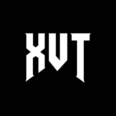 Teknoloji şirketi için XVT harf logosu tasarımı. XVT logo tasarımı siyah ve beyaz renk kombinasyonu. XVT logosu, XVT vektörü, XVT tasarımı, XVT simgesi, XVT alfabesi. XVT tipografi logosu tasarımı.