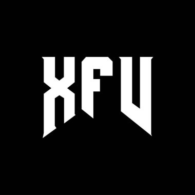 Teknoloji şirketi için XFV harf logosu tasarımı. XFV logo tasarımı siyah ve beyaz renk kombinasyonu. XFV logosu, XFV vektörü, XFV tasarımı, XFV simgesi, XFV alfabesi. XFV tipografi logosu tasarımı.