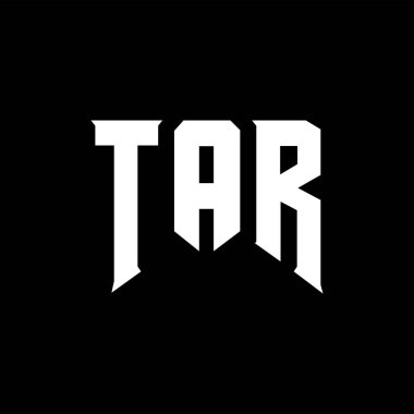 Teknoloji şirketi için TAR harf logosu tasarımı. TAR logo tasarımı siyah ve beyaz renk kombinasyonu. TAR logosu, TAR vektörü, TAR tasarımı, TAR simgesi, TAR alfabesi. TAR tipografi logosu tasarımı.