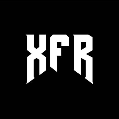 Teknoloji şirketi için XFR harf logosu tasarımı. XFR logo tasarımı siyah ve beyaz renk kombinasyonu. XFR logosu, XFR vektörü, XFR tasarımı, XFR simgesi, XFR alfabesi. XFR tipografi logosu tasarımı.