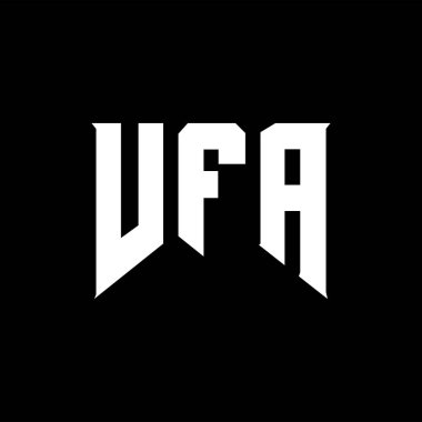 Teknoloji şirketi için VFA mektup logosu tasarımı. VFA logo tasarımı siyah-beyaz renk kombinasyonu. VFA logosu, VFA vektörü, VFA tasarımı, VFA simgesi, VFA alfabesi. VFA tipografi logosu tasarımı.