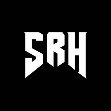 Teknoloji şirketi için SRH harf logosu tasarımı. SRH logo tasarımı siyah ve beyaz renk kombinasyonu. SRH logosu, SRH vektörü, SRH dizaynı, SRH simgesi, SRH alfabesi. SRH tipografi logosu tasarımı.