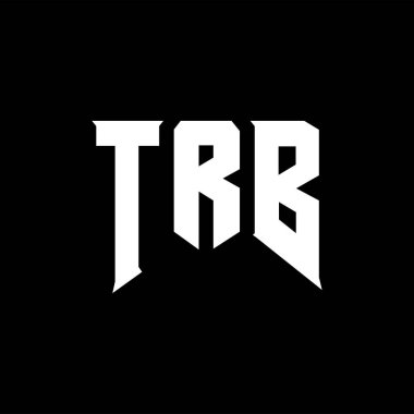 Teknoloji şirketi için TRB mektup logosu tasarımı. TRB logo tasarımı siyah ve beyaz renk kombinasyonu. TRB logosu, TRB vektörü, TRB tasarımı, TRB simgesi, TRB alfabesi. TRB tipografi logosu tasarımı.