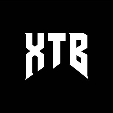 Teknoloji şirketi için XTB harf logosu tasarımı. XTB logo tasarımı siyah ve beyaz renk kombinasyonu. XTB logosu, XTB vektörü, XTB tasarımı, XTB simgesi, XTB alfabesi. XTB tipografi logosu tasarımı.