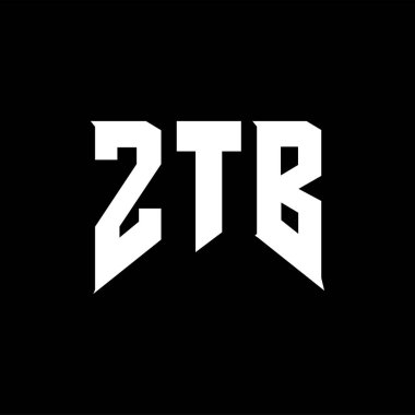 Teknoloji şirketi için ZTB harf logosu tasarımı. ZTB logo tasarımı siyah ve beyaz renk kombinasyonu. ZTB logosu, ZTB vektörü, ZTB tasarımı, ZTB simgesi, ZTB alfabesi. ZTB tipografi logosu tasarımı.