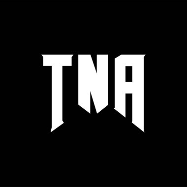 Teknoloji şirketi için TNA mektup logosu tasarımı. TNA logo tasarımı siyah ve beyaz renk kombinasyonu. TNA logosu, TNA vektörü, TNA dizaynı, TNA simgesi, TNA alfabesi. TNA tipografi logosu tasarımı.