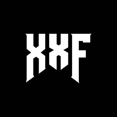 Teknoloji şirketi için XXF harf logosu tasarımı. XXF logo tasarımı siyah ve beyaz renk kombinasyonu. XXF logosu, XXF vektörü, XXF tasarımı, XXF simgesi, XXF alfabesi. XXF tipografi logosu tasarımı.