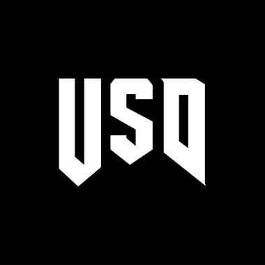 Teknoloji şirketi için USD mektup logosu tasarımı. USD logo tasarımı siyah ve beyaz renk kombinasyonu. USD logosu, USD vektörü, USD tasarımı, USD simgesi, USD alfabesi. USD tipografi logosu tasarımı.