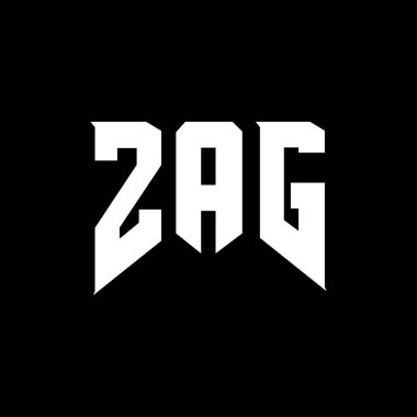 Teknoloji şirketi için ZAG harf logosu tasarımı. ZAG logo tasarımı siyah ve beyaz renk kombinasyonu. ZAG logosu, ZAG vektörü, ZAG tasarımı, ZAG simgesi, ZAG alfabesi. ZAG tipografi logo tasarımı.