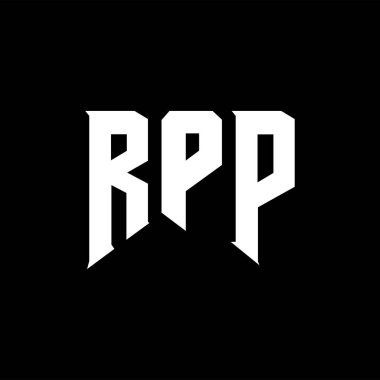 Teknoloji şirketi için RPP harf logosu tasarımı. RPP logo tasarımı siyah ve beyaz renk kombinasyonu. RPP logosu, RPP vektörü, RPP tasarımı, RPP simgesi, RPP alfabesi. RPP tipografi logosu tasarımı.