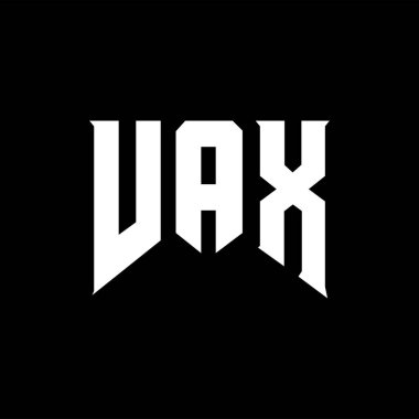 Teknoloji şirketi için VAX mektup logosu tasarımı. VAX logo tasarımı siyah ve beyaz renk kombinasyonu. VAX logosu, VAX vektörü, VAX tasarımı, VAX simgesi, VAX alfabesi. VAX tipografi logosu tasarımı.