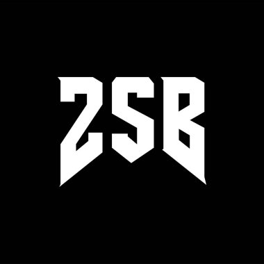 Teknoloji şirketi için ZSB harf logosu tasarımı. ZSB logo tasarımı siyah ve beyaz renk kombinasyonu. ZSB logosu, ZSB vektörü, ZSB tasarımı, ZSB simgesi, ZSB alfabesi. ZSB tipografi logosu tasarımı.